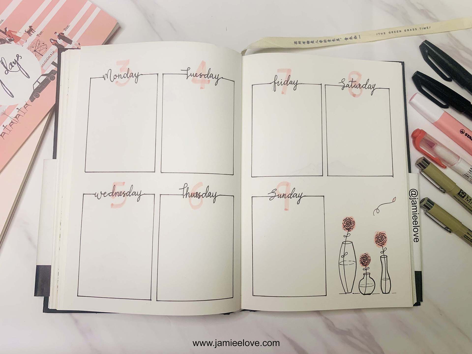 Gratitude Carnation Bullet Journal BUJO Weekyly Planner | 感恩康乃馨子弹笔记周计划 Gratitude Carnation Bullet Journal BUJO Weekyly Planner | 感恩康乃馨子弹笔记周计划
